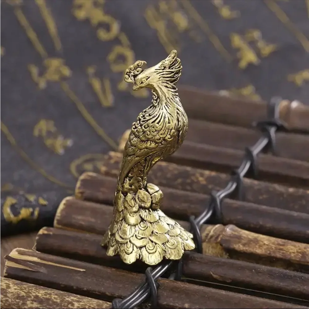 Ornate brass peacock - Picture 3 of 5